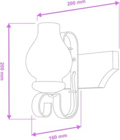 Brilagi - Fali lámpa QUEEN 1xE14/40W/230V bükkfa