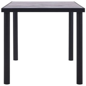 Fekete és betonszürke MDF étkezőasztal 160 x 80 x 75 cm