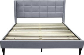 Ágy, 160x200, szürke Velvet szövet, BELATO