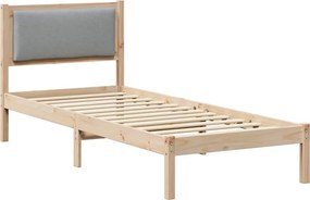 vidaXL Ágykeret fejtámlával Világosszürke 80 x 200 cm Tömör fenyőfa
