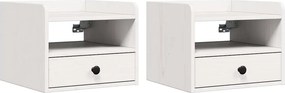 vidaXL Éjjeli asztal 2 pcs Fehér 38 x 36 x 29,5 cm Tömör fenyőfa
