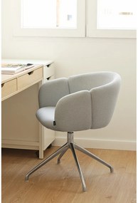 Világosszürke kárpitozott karfás étkezőfotel Add – Teulat