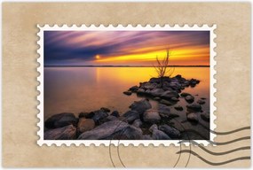 Poszterek 60x40 Sziklák Tenger Naplemente