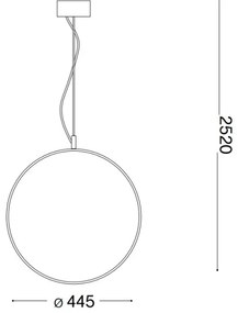 Ideal Lux - LED Csillár zsinóron CIRCUS LED/29W/230V átm. 44 cm CRI 90 fekete