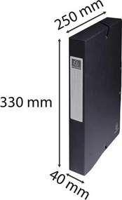 Gumis mappa, karton, A4, 40 mm, EXACOMPTA, fekete (EX50401E)