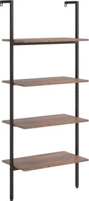 vidaXL 4 szintes sötétbarna és fekete létrapolc 64 x 35 x 152,5 cm