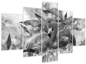 Kép - Flamingók graffiti (150x105 cm)