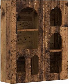 vidaXL Függő szekrény polcokkal Öreg fa 59 x 20 x 71.5 cm Faanyag