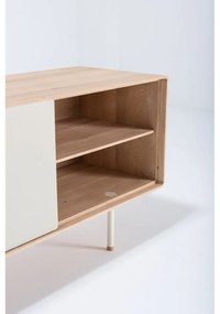 Fehér-natúr színű tölgyfa TV-állvány 180x64 cm Fina – Gazzda