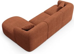 Terrakotta színű kordbársony sarokkanapé (jobb oldali-heverő résszel) Campi – Cosmopolitan Design