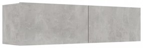 betonszürke szerelt fa TV-szekrény 120 x 30 x 30 cm