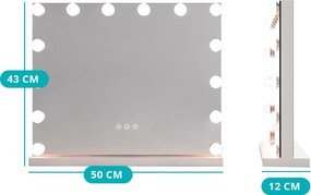 Asztali kozmetikai tükör LED világítással