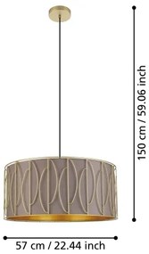 Eglo 390206 - Csillár zsinóron COROJAL 1xE27/40W/230V arany/barna