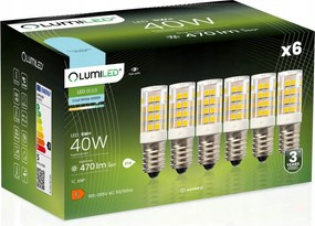 6x Led izzó E14 T25 Hűtőszekrény 5W 40W Lumiled 6500