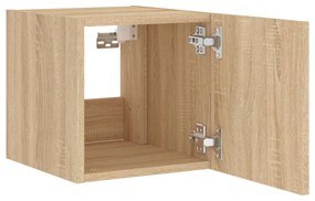 sonoma tölgy színű fali TV-szekrény LED-ekkel 30,5x35x30 cm