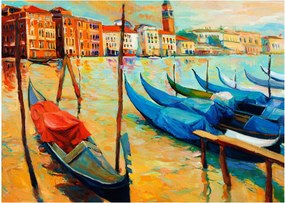 Kép - Velencei kikötő (70x50 cm)