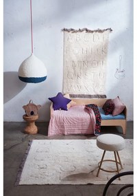 Krémszínű mosható kézi szövésű pamut gyerek szőnyeg 90x130 cm ABC – Lorena Canals