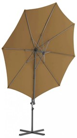 szürkésbarna kültéri napernyő hordozható talppal