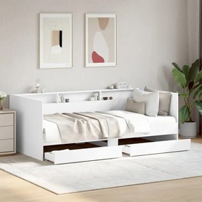 fehér kanapéágy fiókkal matrac nélkül 90x190 cm