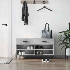 betonszürke szerelt fa cipőpolc 102 x 35 x 55 cm