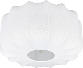 Fehér fém mennyezeti lámpa textil búrával ø 40 cm Madleine – Reality