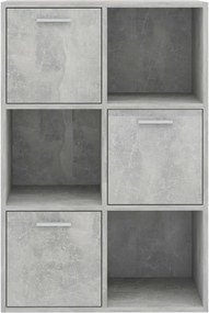 betonszürke szerelt fa tárolószekrény 60 x 29,5 x 90 cm