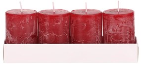 Gyertya szett, piros, 4 db, paraffin