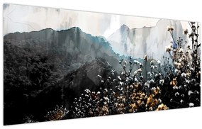 Kép - Vadvirágok illusztrációja (120x50 cm)