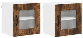 Fali konyhaszekrény 2 pcs Füstölt tölgy 40 x 31 x 40 cm Faanyag