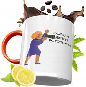 Narancssárga Bögre Fotósnak Ajándék fényképes nyomtatással