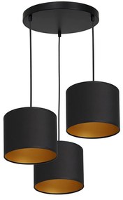 Csillár zsinóron ARDEN 3xE27/60W/230V fekete/arany