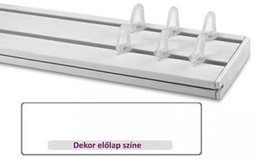 Fehér 75 mm-es előlapos kétsoros műanyag mennyezeti sínes karnis 210 cm-es szett
