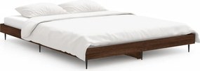 vidaXL barna tölgyszínű szerelt fa ágykeret 135 x 190 cm
