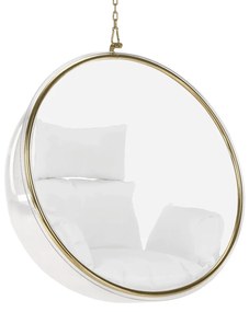 Függő fotel, átlátszó/arany/fehér, BUBBLE TYP 1