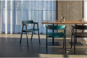 Petróleum színű tölgyfa karfás étkezőszék Flip – Gazzda