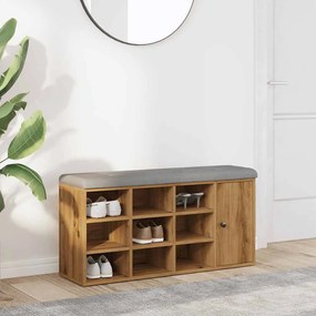 kézműves tölgy szerelt fa cipőtároló pad 102x32x50 cm
