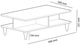 DIAMOND dohányzóasztal barna/fekete színben