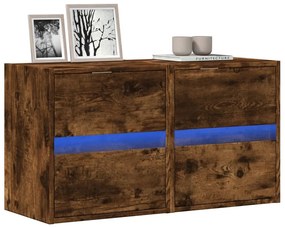 2 db füstös tölgy fali TV-szekrény LED-ekkel 41 x 31 x 45 cm