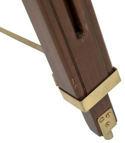 Vintage állólámpa sárgarézzel és fehér árnyékolóval, 50 cm-es háromlábú - Cortin