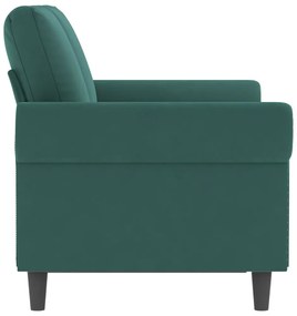kétszemélyes sötétzöld bársony kanapé 120 cm