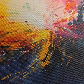 Kép - Színes absztrakció (órával) (90x30 cm)