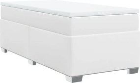 vidaXL fehér műbőr rugós ágy matraccal 80 x 200 cm