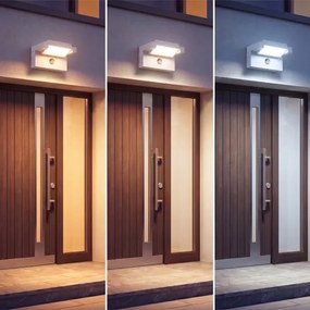 LED kültéri fali lámpa érzékelővel LED/25W/230V IP54 fehér