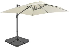 vidaXL homokszínű kültéri napernyő hordozható talppal