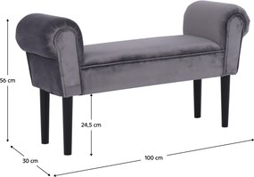 Lóca, Velvet szövet, szürke/fekete, BURDA