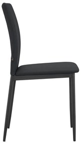 Fekete bőrutánzat étkezőszék szett 2 db-os Pavia – Støraa