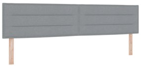 Box Spring Ágy Matraccal Világosszürke 200x200 cm Textil