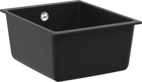 vidaXL Mosogató Fekete 370 x 460 mm 80% Kvarc és 20% Gyanta
