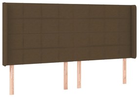 sötétbarna szövet LED-es fejtámla 203x16x118/128 cm