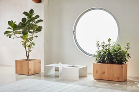 Önöntöző fa virágcserép TAMMI, négyzet alakú, többféle változatban - Hobby Flower méretek: 54x54x40, szín: természetes tölgy